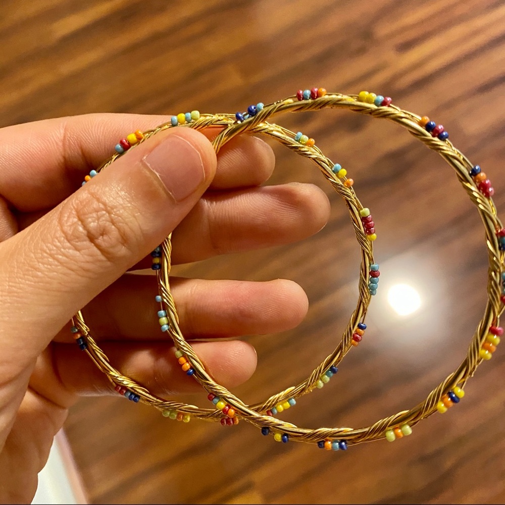 🎁Multicolored 14K gold plated bangles